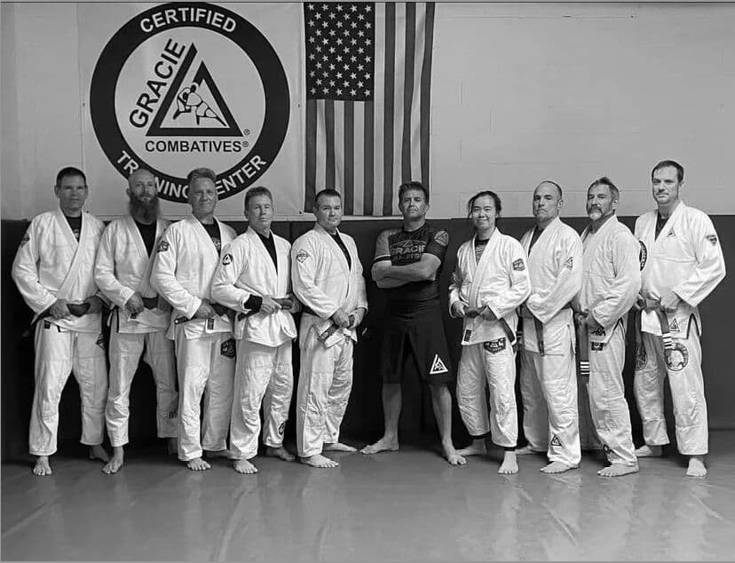 Matt Becker with students at Gracie Jiu-Jitsu La Jolla