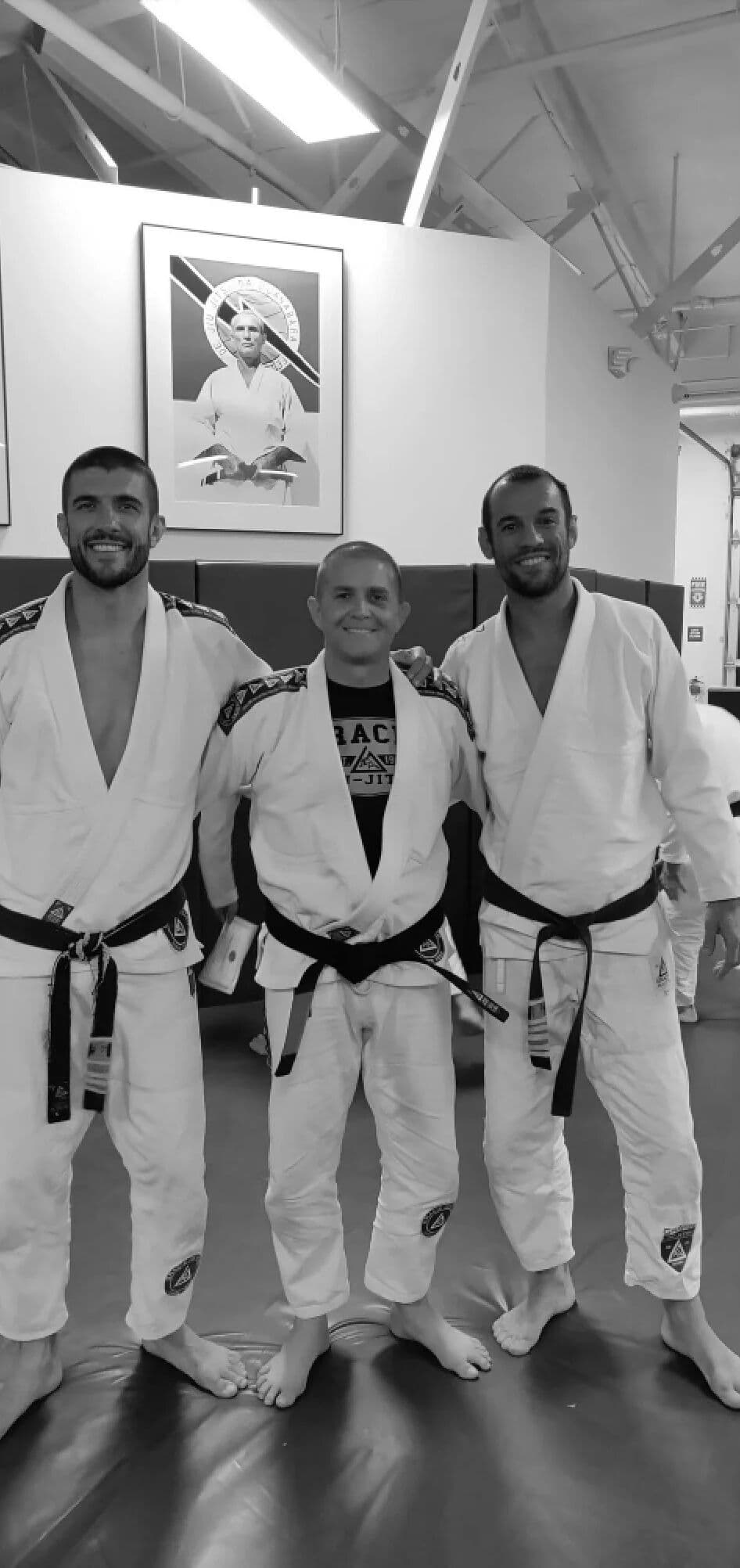 Matt Becker with Rener Gracie and Ryron Gracie